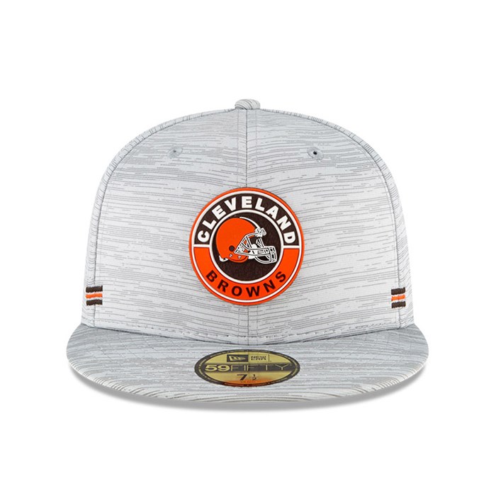 Cleveland Browns Sideline 59FIFTY Lippis Harmaat - New Era Lippikset Tukkukauppa FI-093284